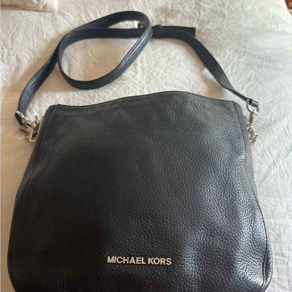 Michael Kors Black Pebbled Leather Shoulder Bag